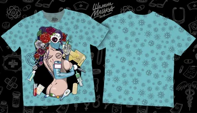 Футболки с полной запечаткой: Пинап Доктор